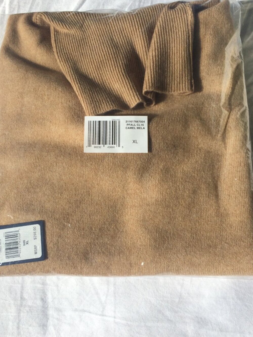 RALPH LAUREN Cashmere Turtleneck Sweater, New with Tags, Size XL